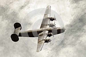 Old bomber in flight