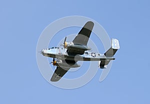 Old bomber in flight