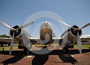 Old bomber front view