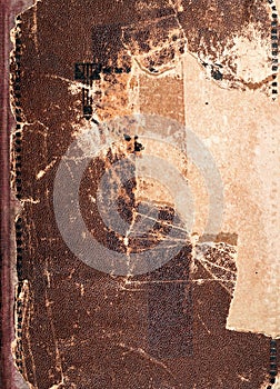 Old book cover texture, brown leather and paper