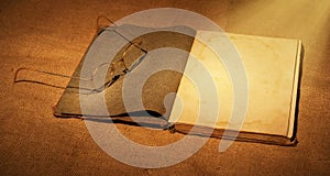 Old book and glasses