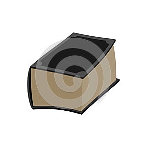 Old book isolated. thick ancient volume on white background