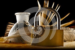 Old book and keylock