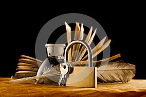 Old book and keylock