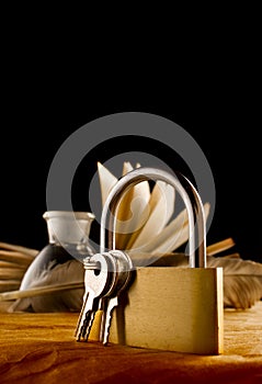 Old book and keylock