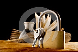 Old book and keylock