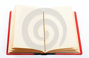 Starý kniha otevřít na oba prázdný stránky 