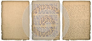 Old book page with worn edges Handwriting Paper texture background