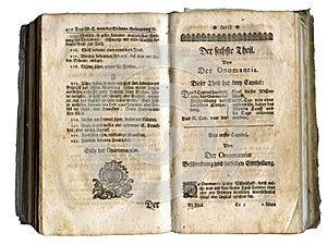 Old book pages from 1717