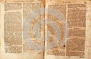 Old book pages with latin writings background