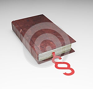 An old book with section sign