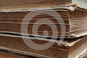 Old book. Sheets of an old book. Macro