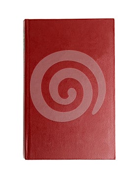 Old book with vintage red cover isolated on white