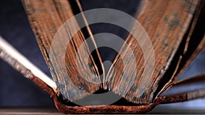 Old book on a wooden table