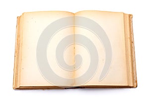 Old book with yellowed pages photo