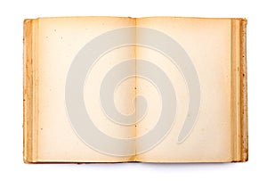 Old book with yellowed pages photo