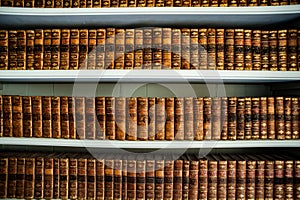 Old books in an ancient library