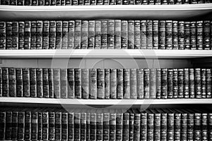 Old books in an ancient library