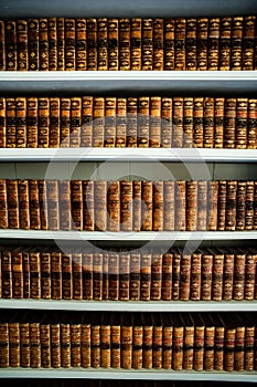 Old books in an ancient library