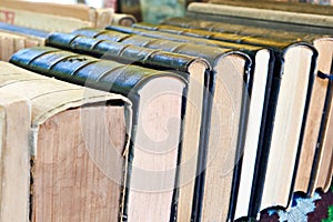 Old books at flea market