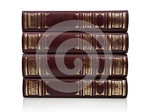 Old books isolated on white background