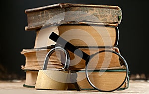 Old books with keylock