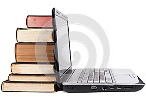 Old Books And Laptop