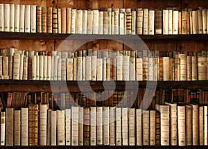 Old books on a shelf