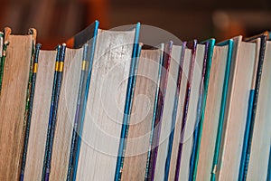 Old books on a shelf in the library