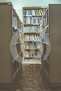 Old books in a vintage library