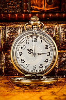 Old Books and Vintage pocket watch