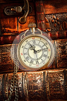 Old Books and Vintage pocket watch