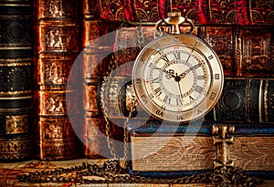 Old Books and Vintage pocket watch