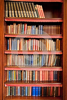 Old bookshelf in ancient library