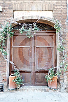 Old Bookstore doors in vertical orientation