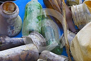 Old Bottles Jars and Cans