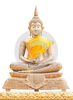 Old brass Buddha statue