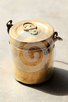 Old brass container