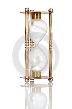 Old brass hourglass
