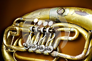 An old brass instrument