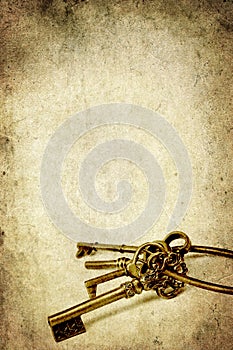 Old Brass Key Isolated on White