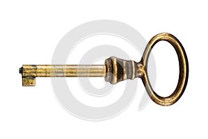 An old brass mortice lock key