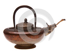 An old brass oil lamp