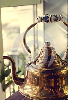 Old brass samovar