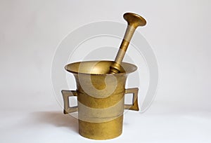 Old brassy mortar