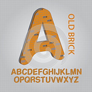 Old Brick Alphabet Vector