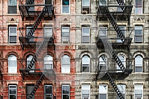 Old Brick Apartment Buildings in New York City