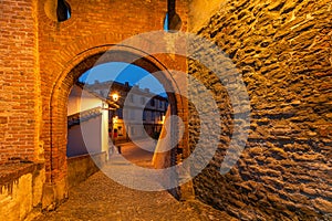 Old brick arch in town of barolo. photo