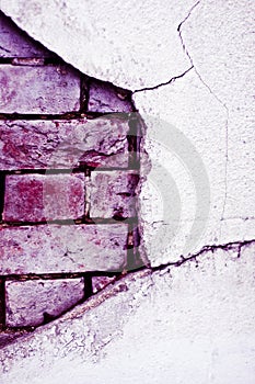 Old brick broken wall