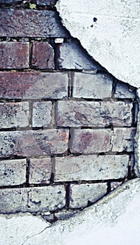 Old brick broken wall